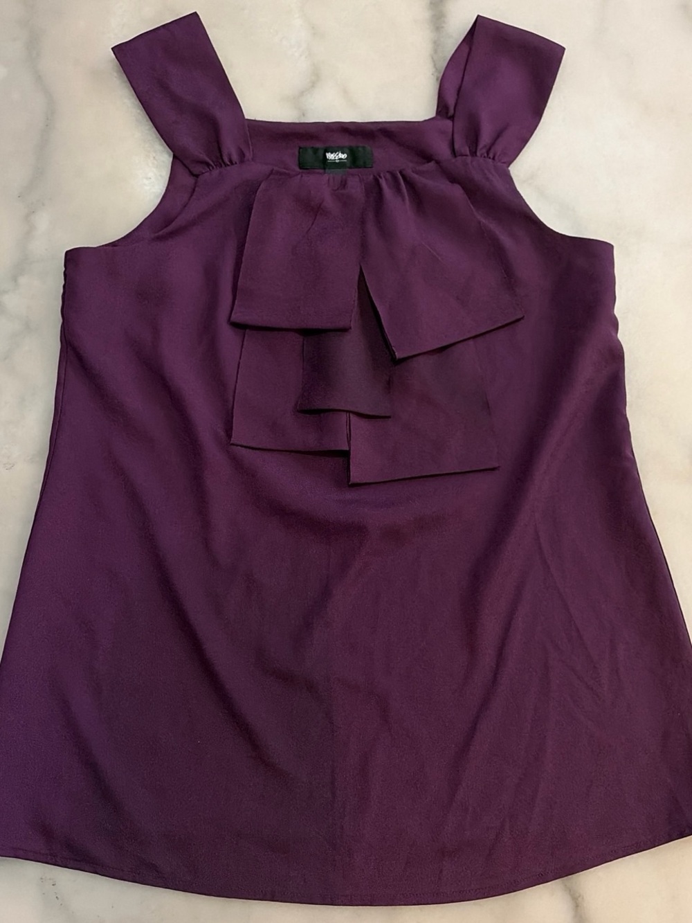 Moschino Purple Ruffle-Front Sleeveless Shirt